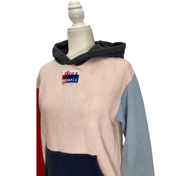 ETRE CECILE Colby Aurelia Color Block Hoodie Sweatshirt Cotton In Pink - Picture 3 of 12